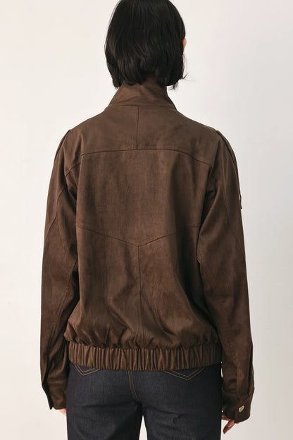 DOWNTOWN DARLING FAUX LEATHER BOMBER JACKET