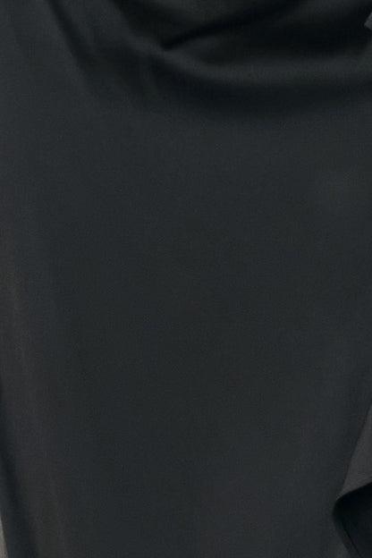 NOIR CASCADE BLACK ASYMMETRICAL RUFFLE MIDI SKIRT