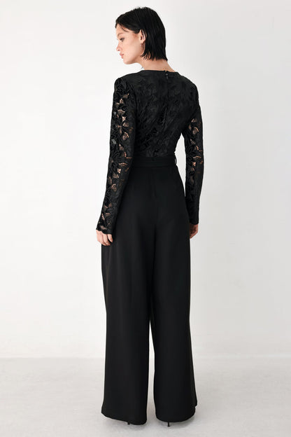 AFTER DARK LACE WIDE LEG JUMPSUIT