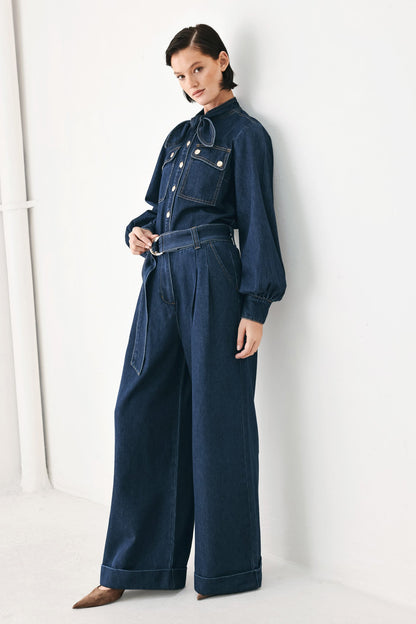 DEEP INDIGO MODERN MUSE DENIM TOP