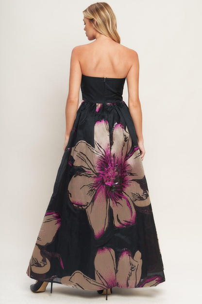 GILDED FLOWER WOVEN MAXI DRESS