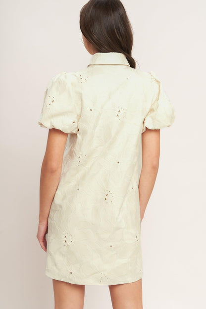 BREATHABLE WEAVE WOVEN MINI DRESS